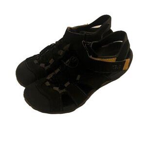 Teva Fleetwood Black and Yellow Sandals, Size 10
